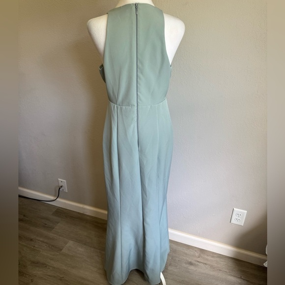 Show Me Your Mumu Teal Blue Chicago High Neck Bridesmaid Dress Womens M - Picture 4 of 5